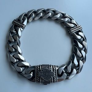 SOLD -Harley-Davidson Stainless Steel 8” Chain Bracelet
